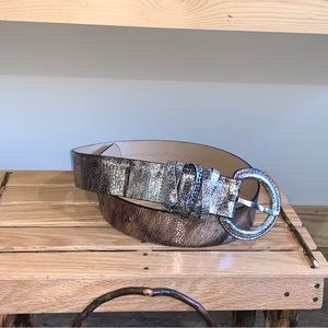 Coldwater creek leather upper polyurethane reptile printed fashion belt size M